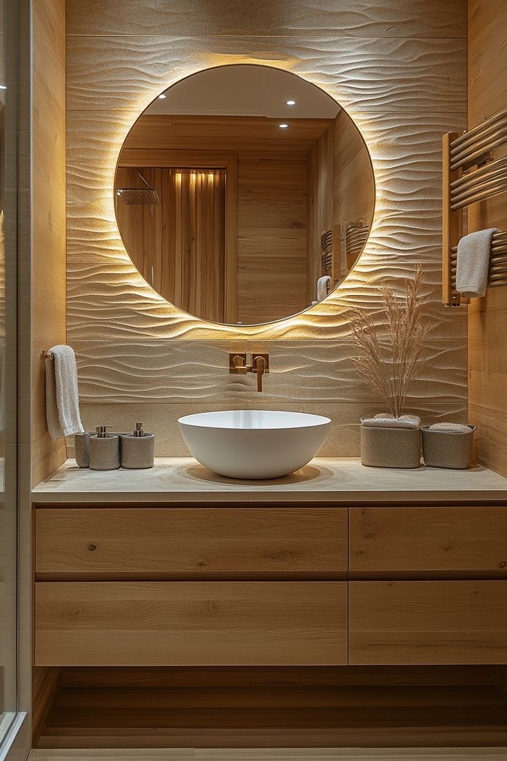 Miroir halo chaleureux